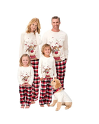 Pijama Navideño Familiar a Juego con Mascota - Reno