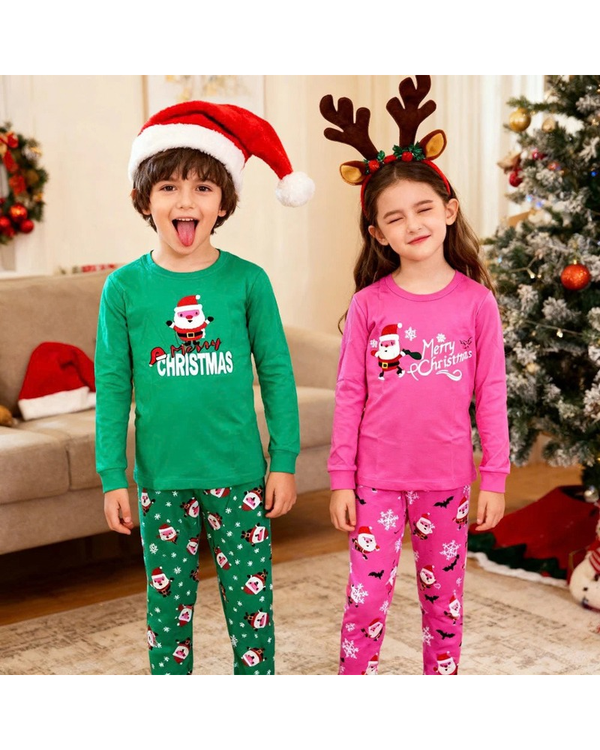 Pijama Navideño Infantil de Algodón - Papá Noel