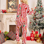 Pijama Navideño para Ella - Rayas y Jengibre