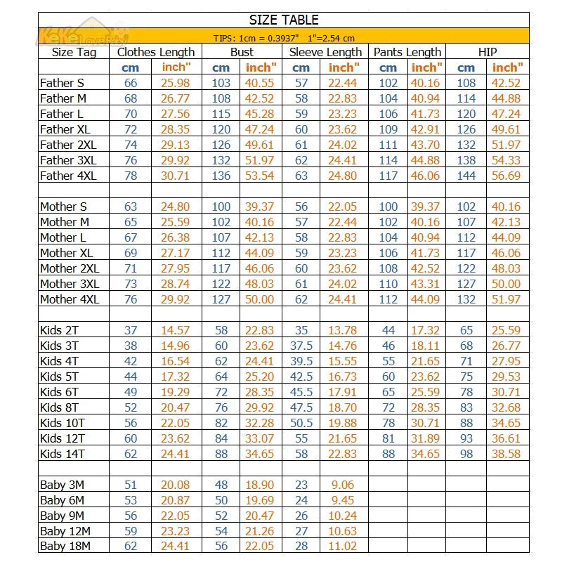 Tabla de tallas del fabricante