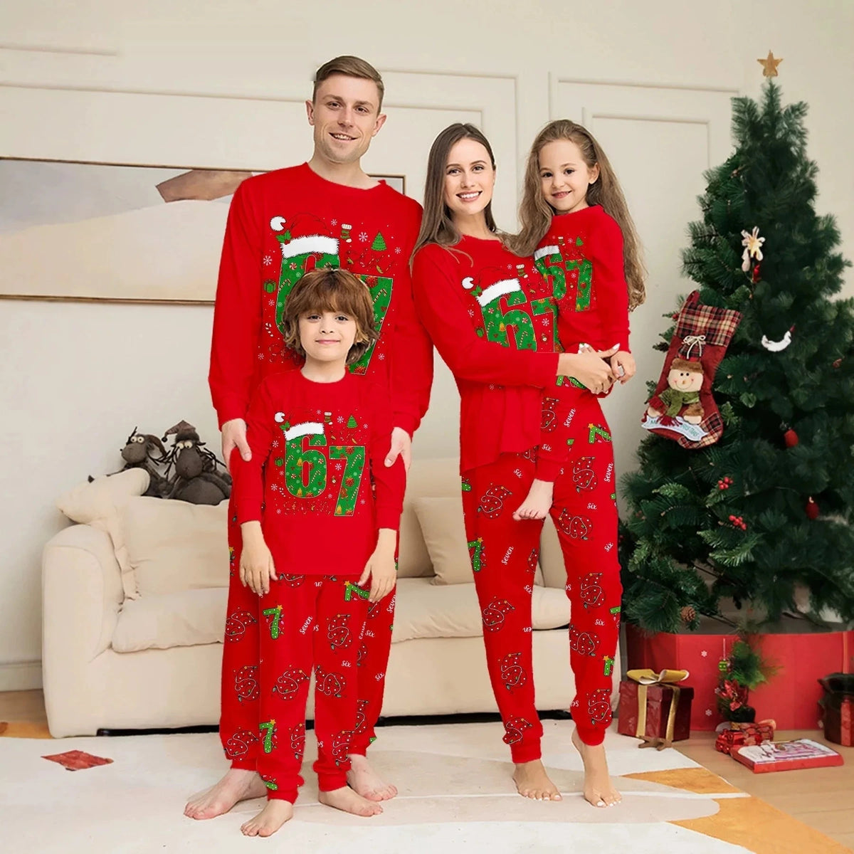 Pijama Navideño Familiar a Juego con Mascota - Jengibre
