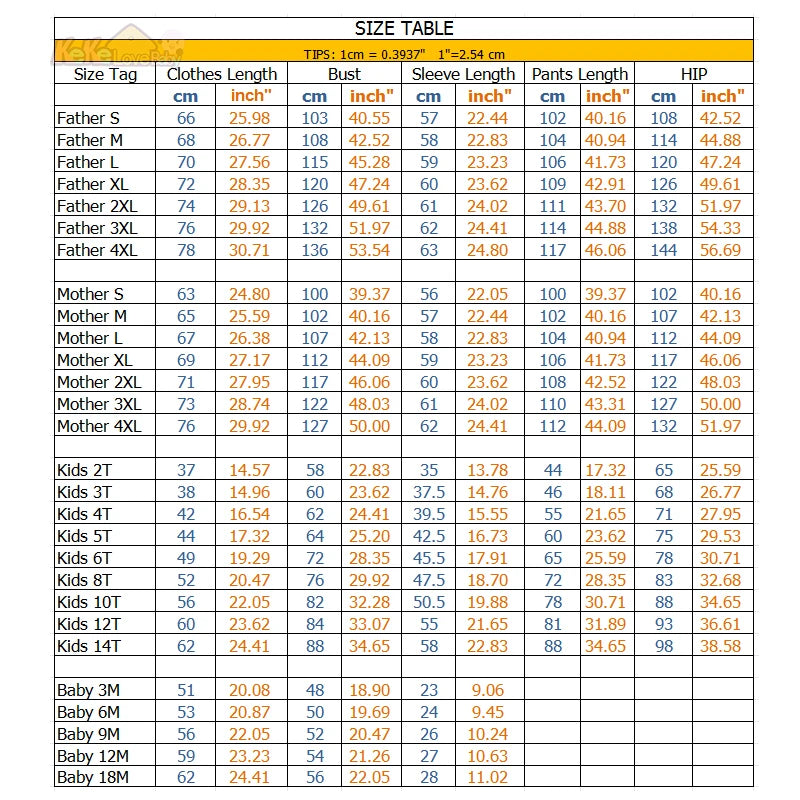 Tabla de tallas del fabricante